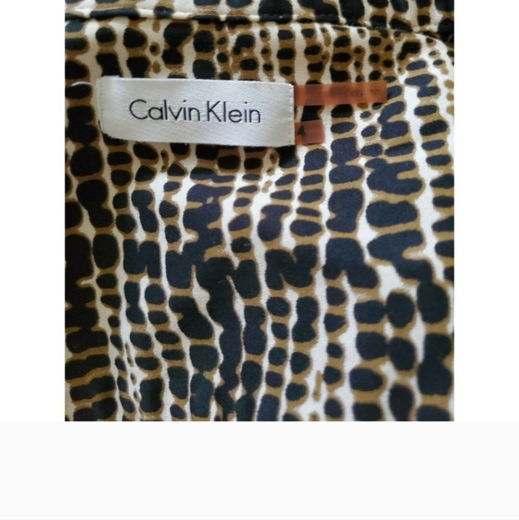 CALVIN KLIEN Animal Print Snap-Front, Belted Dress, Size 4 - Picture 8 of 8
